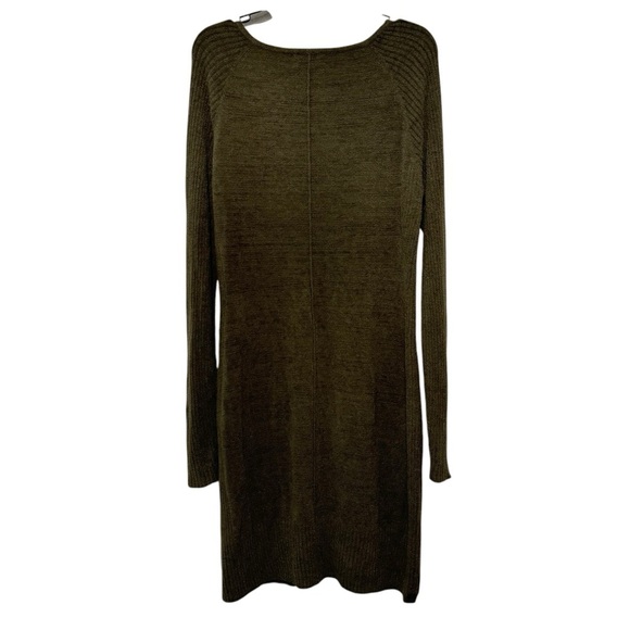 Barefoot Dreams CozyChic Ultra Lite Long Sleeved Dress in Olive S - Picture 9 of 11
